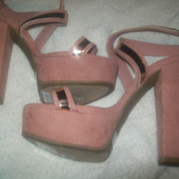 ankle wrap pink bamboo  very high heel size 8 - Picture 2 of 4